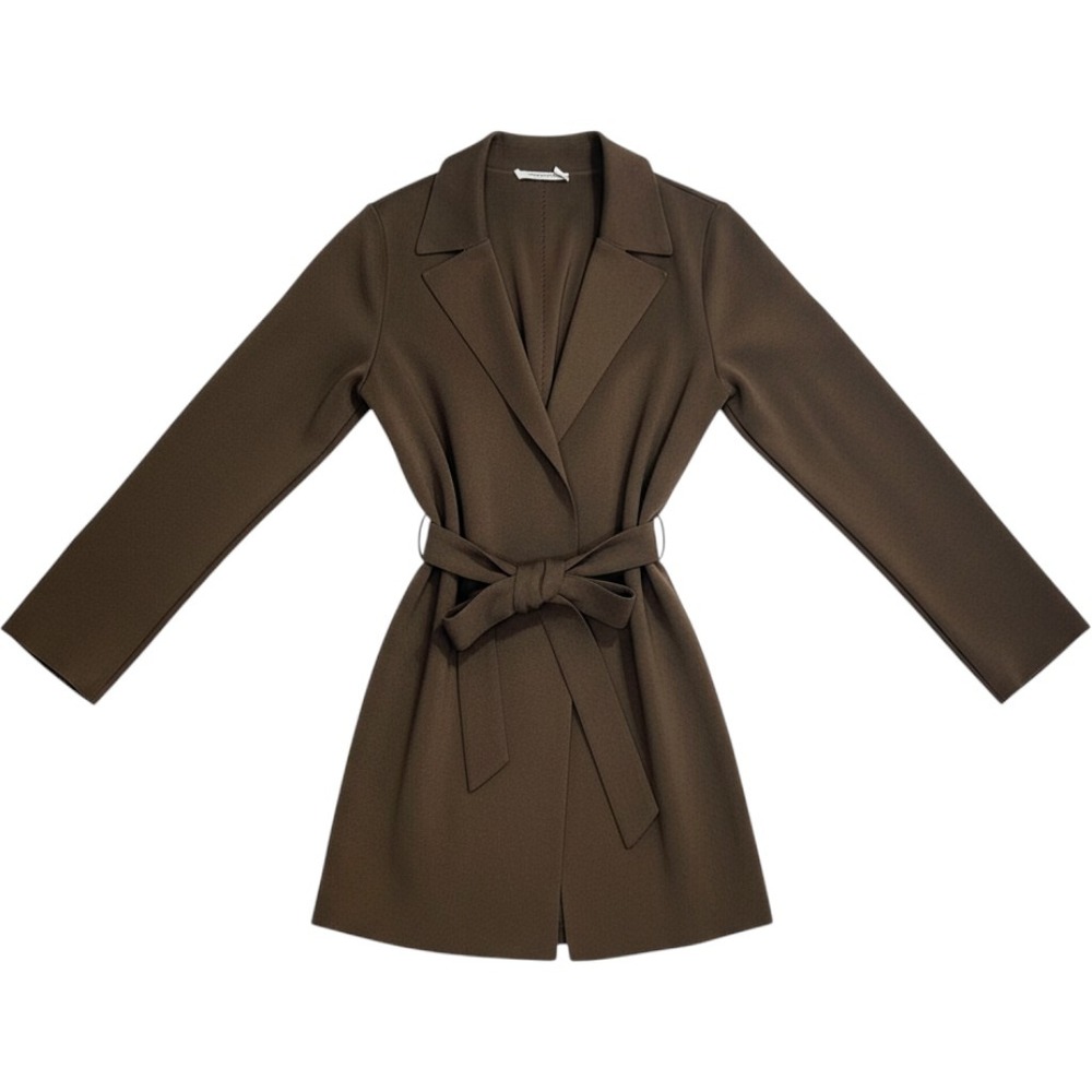 MM.LaFleur Merritt Jardigan Women XL Ash Brown Knit Wrap Jacket Cardigan Blazer